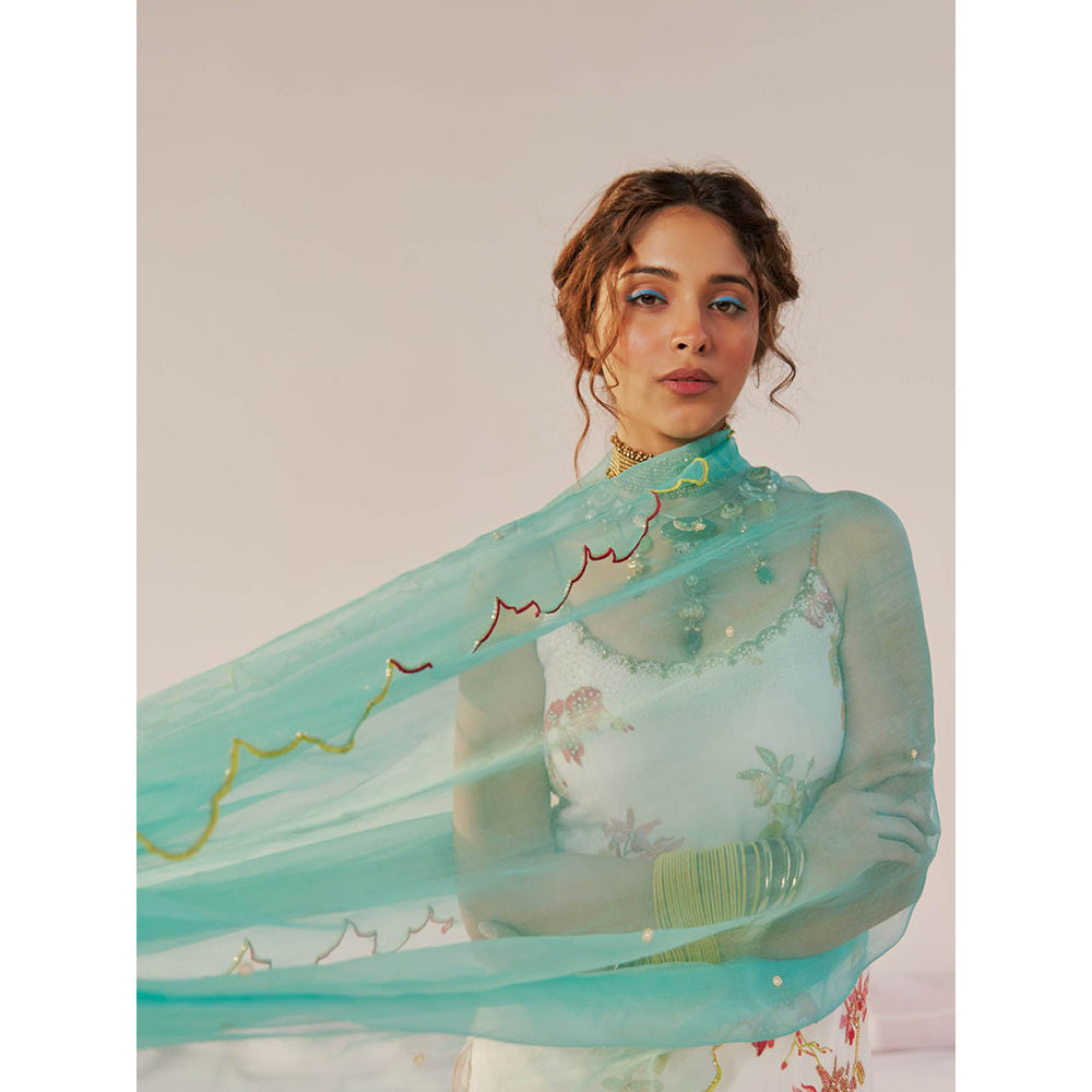 172 Threads Pearl Essence Sharara Kurta & Dupatta (Set of 3)