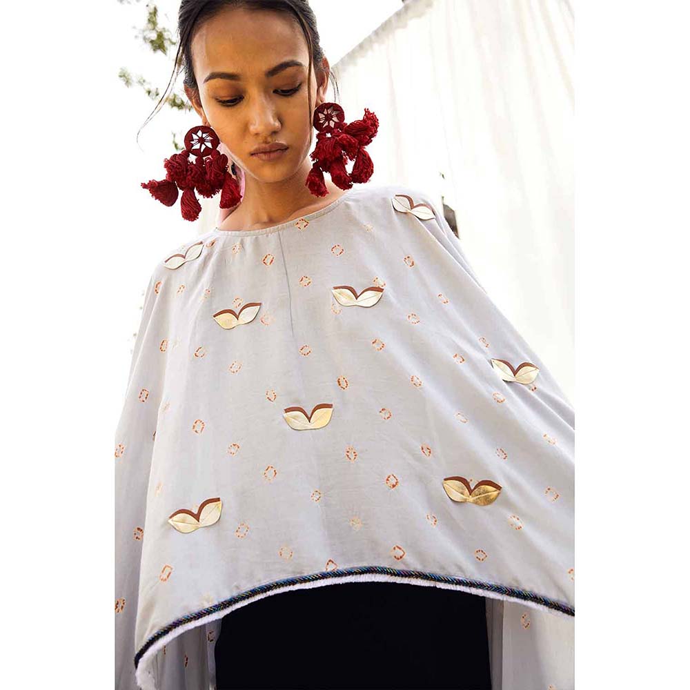 Aapro Label Blue Bandhej Loop Dress