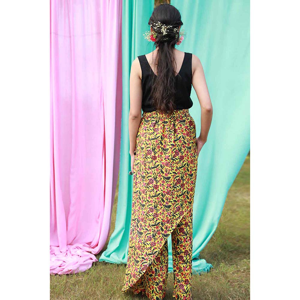 Aapro Label Block Printed Pleated Pants - Multi-Color (Set of 2)