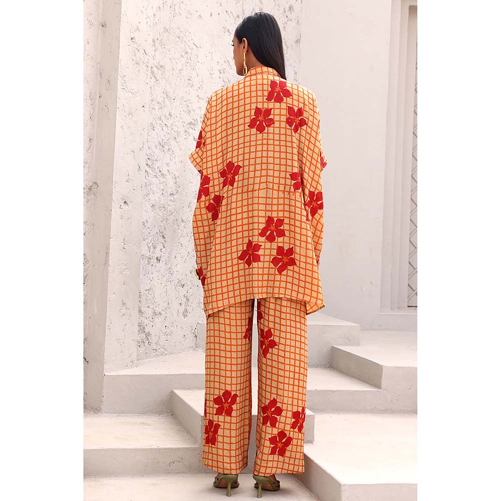 Aapro Label Orange and Red Bianca Co-Ord (Set of 2)