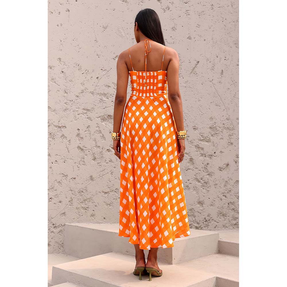 Aapro Label Orange Norbu Maxi Dress