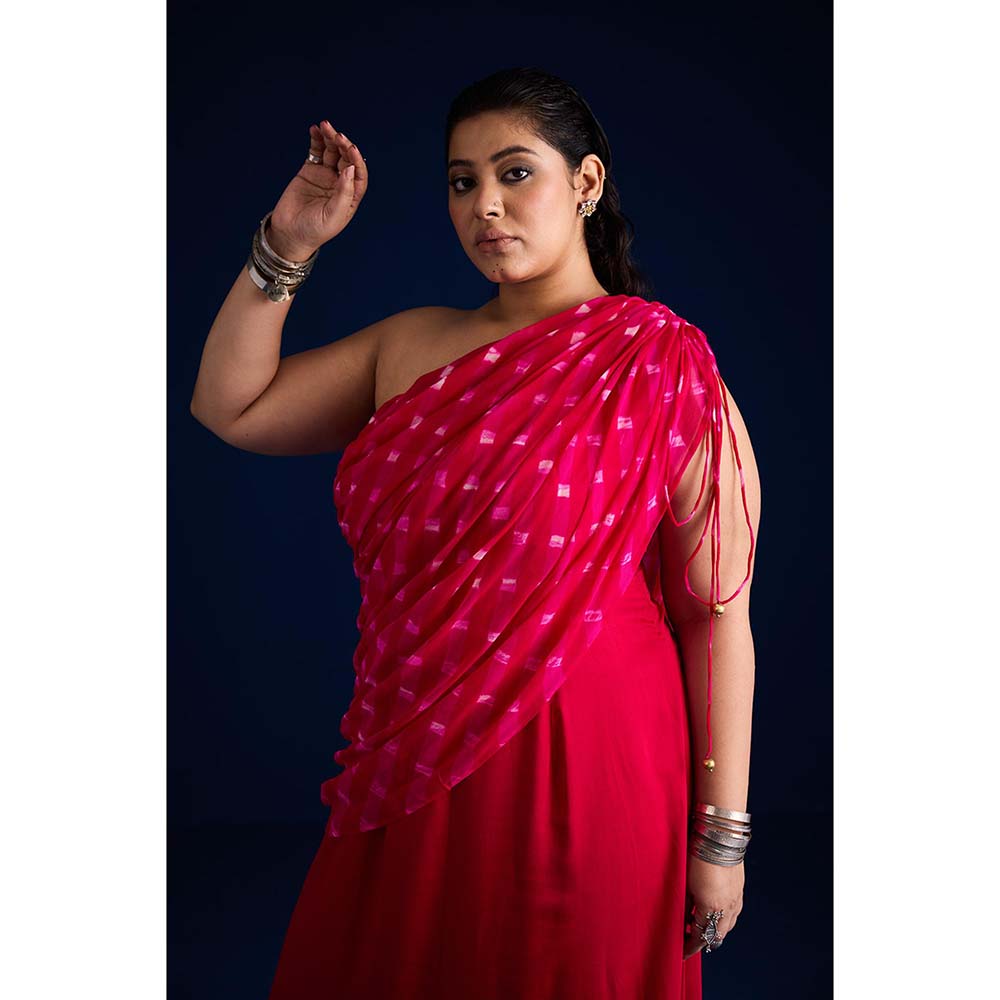 Aapro Label Aily Draped Red Dress