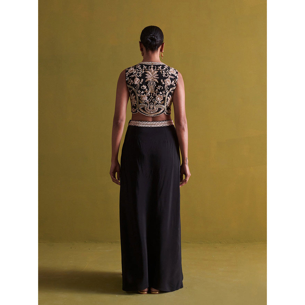 Aarti Sethia Studio Black Blouse and Skirt (Set of 2)