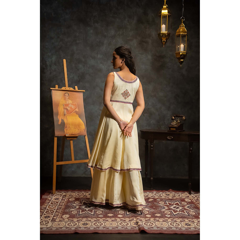 Aavya Store Ivory Palazzo with Kurta (Set of 2)