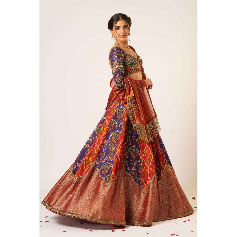 Aayushi Maniar Multi-Colour Indrani Lehenga with Blouse and Dupatta (Set of 3)
