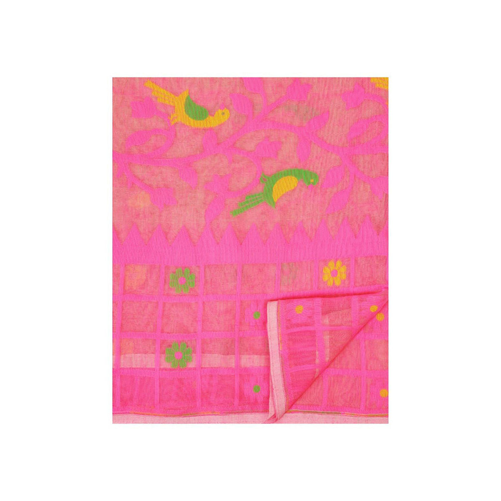 Aditri Handloom Jamdani On Resham Silk Saree with Running Blouse