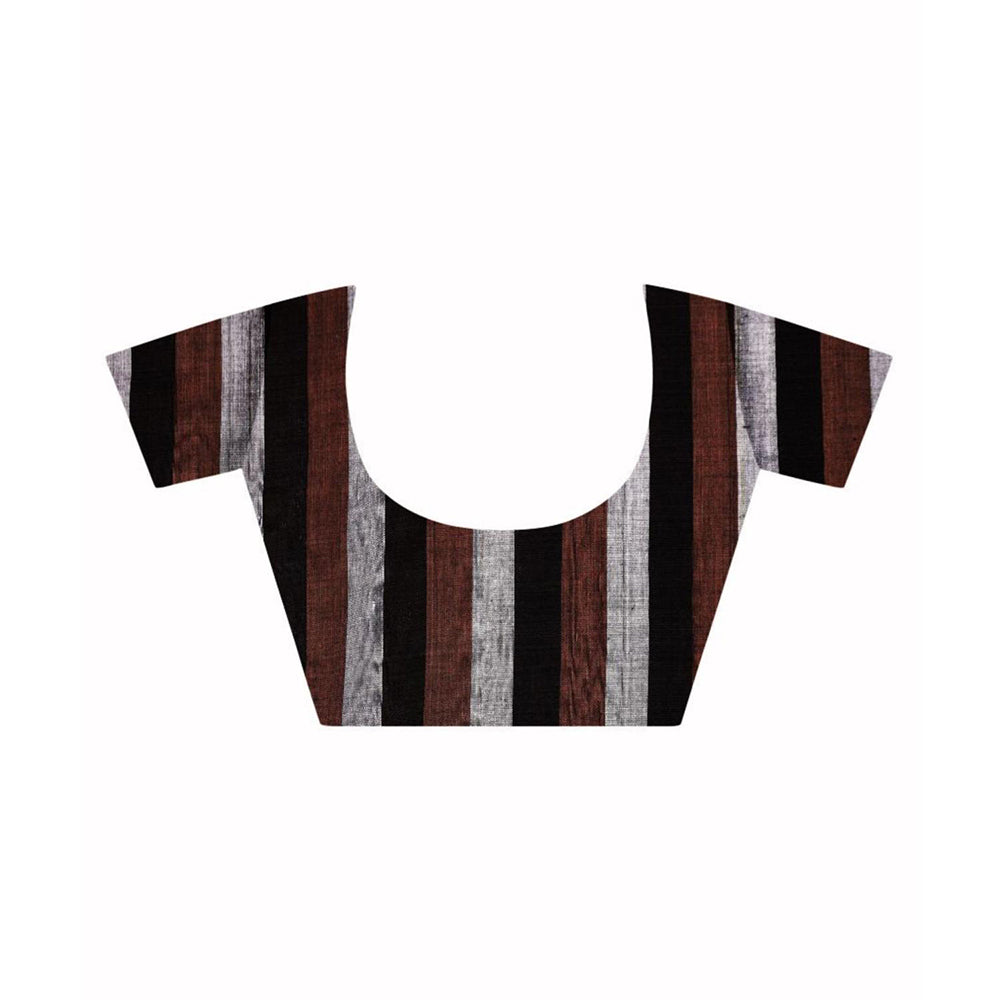 Aditri Handloom Ikat On Cotton From Orissa Saree with Blouse Piece