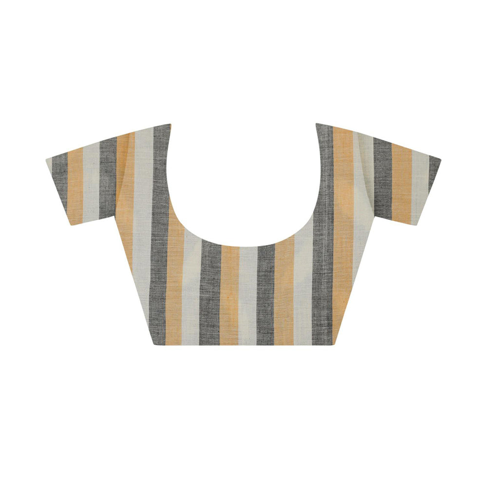 Aditri Handloom Ikat On Cotton From Orissa Saree with Blouse Piece