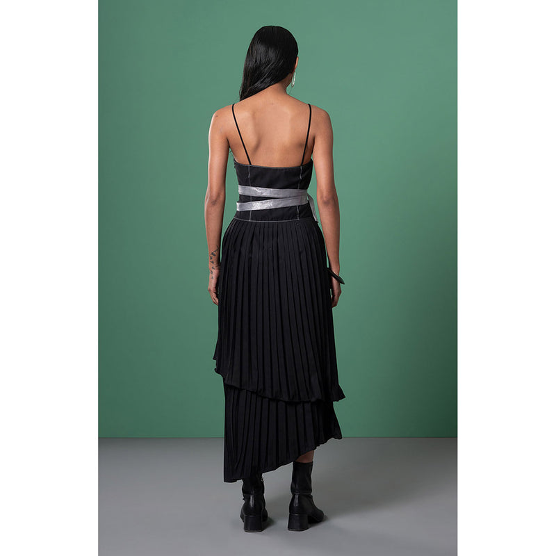 Advait Black Kuro Pleated Dress