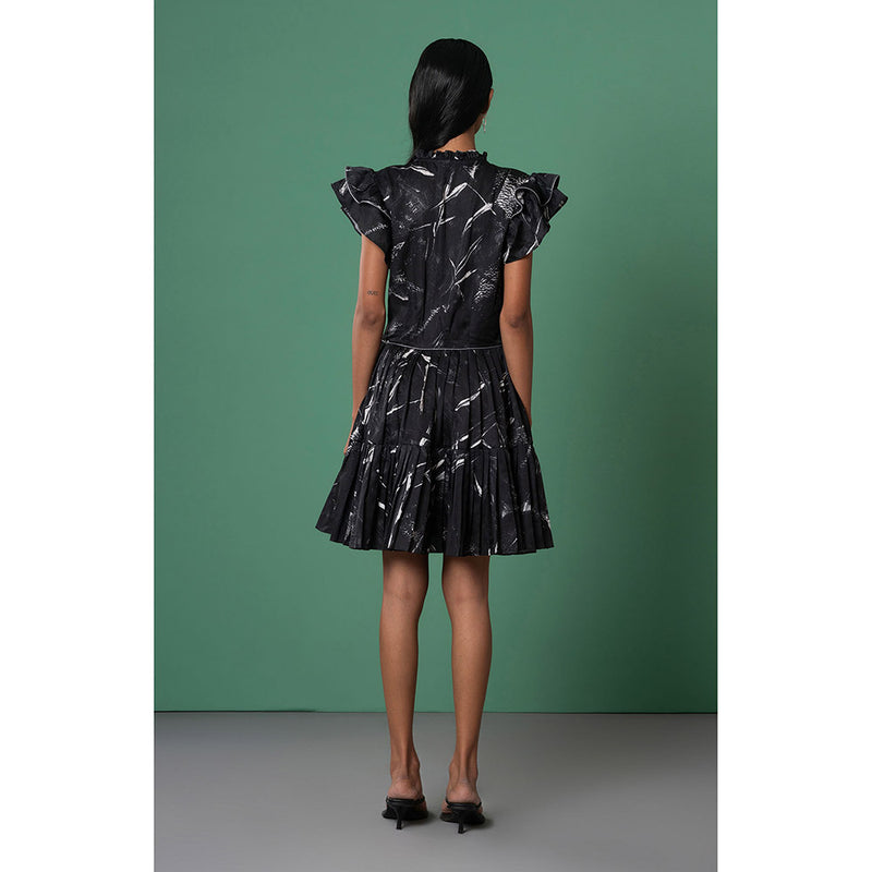 Advait Black Onyx Ruffled Dress