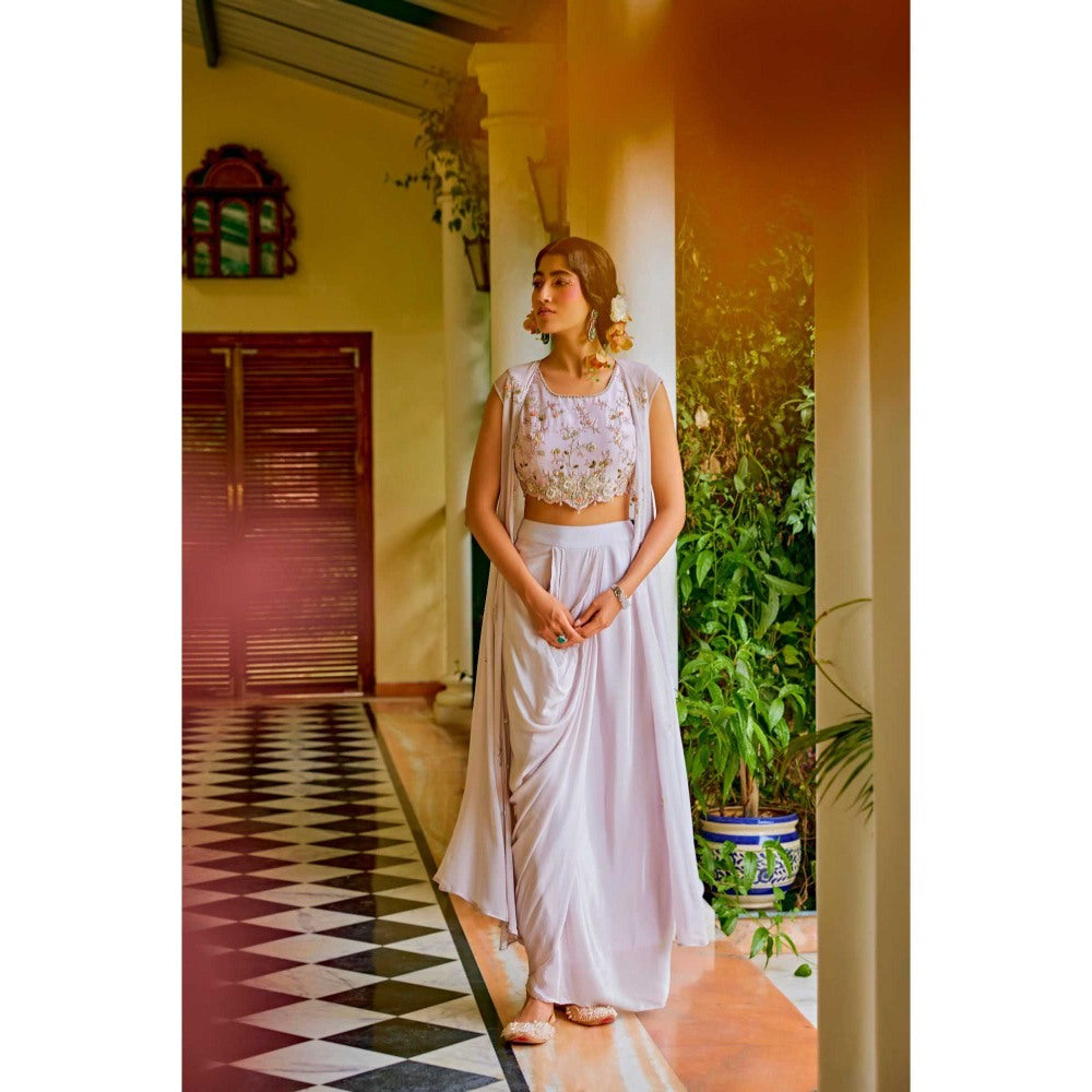 1999AD Beige Cape With Top And Skirt (Set of 3)