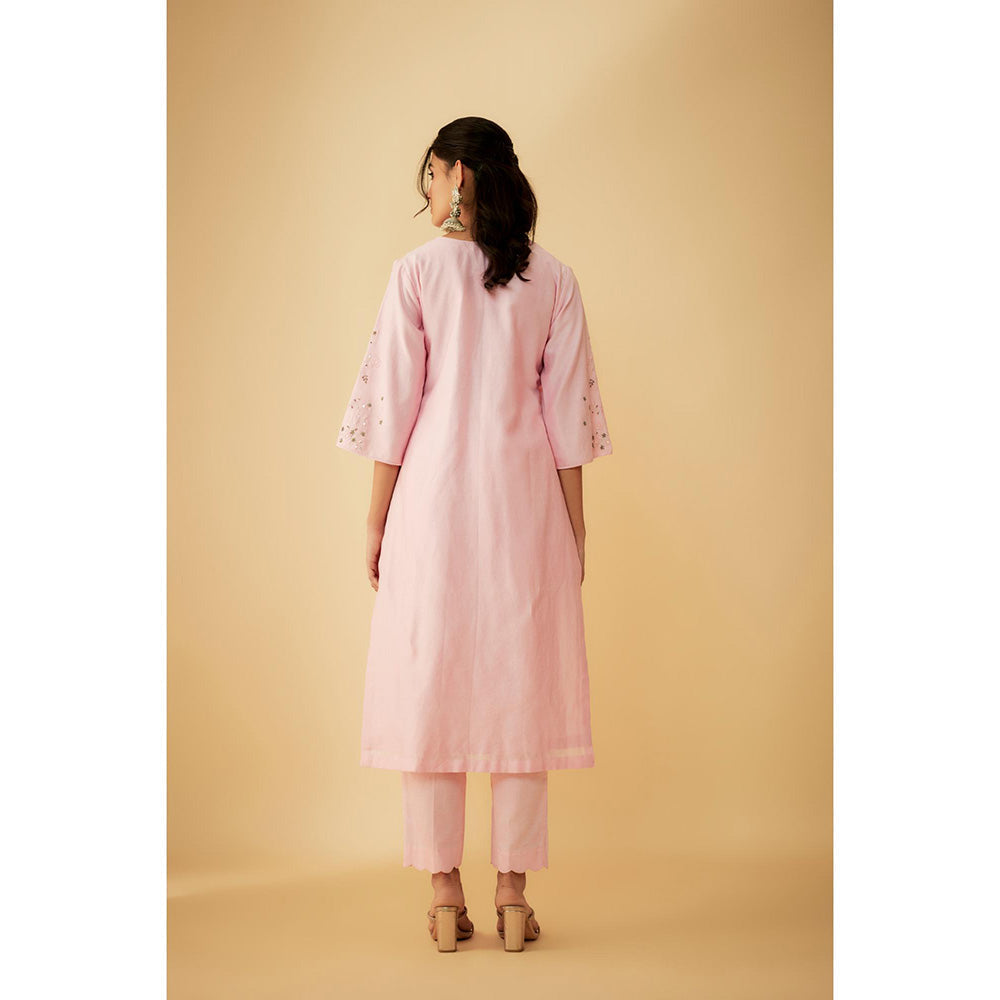 1999AD Pink Kurta with Pant and Dupatta (Set of 3)