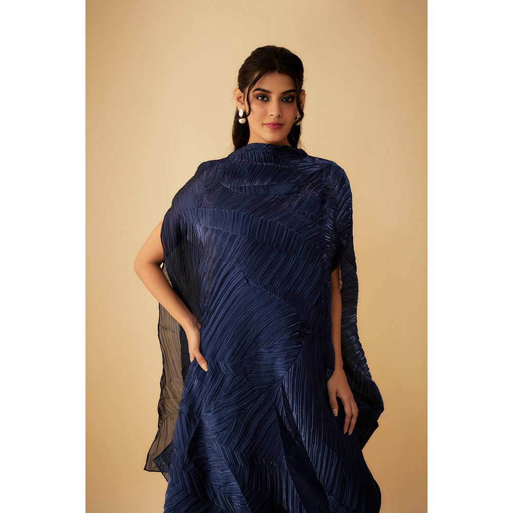 1999AD Drape Dress with Inner- Navy Blue (Set of 2)