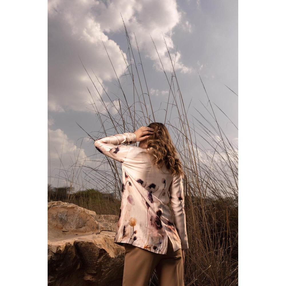 AFRIYA Serene Garden Long Multicolor Blazer