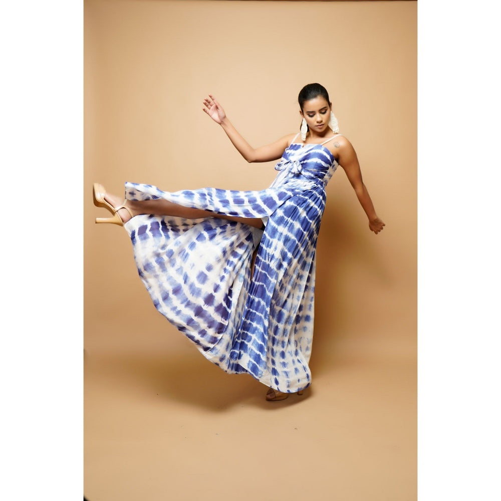 Ahi Clothing Tie-Dye Blue and White Resort Wear Dress