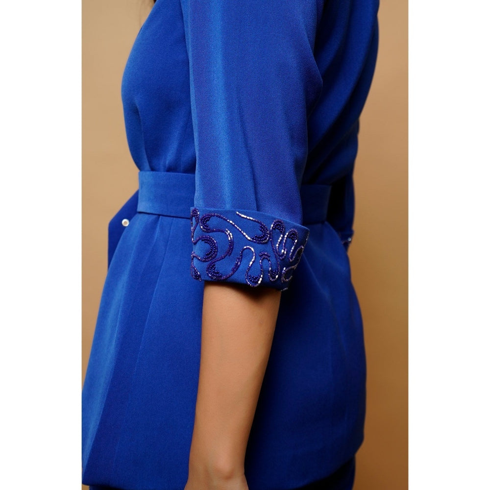 Ahi Clothing Royal Blue Pant Suit (Set of 3)
