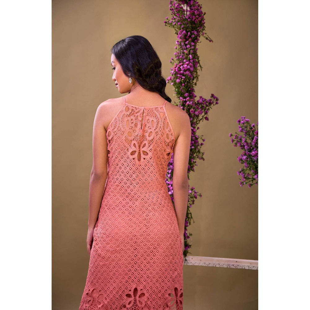 Aishwarya Tyagi Old Rose Pink Mirror Work Kurta with Pant and Inner (Set of 3)