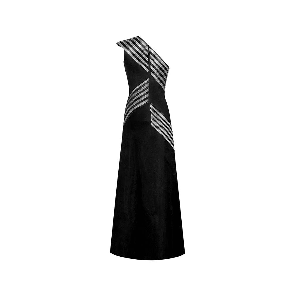 AKHL Black Asymmetric Glass Dress
