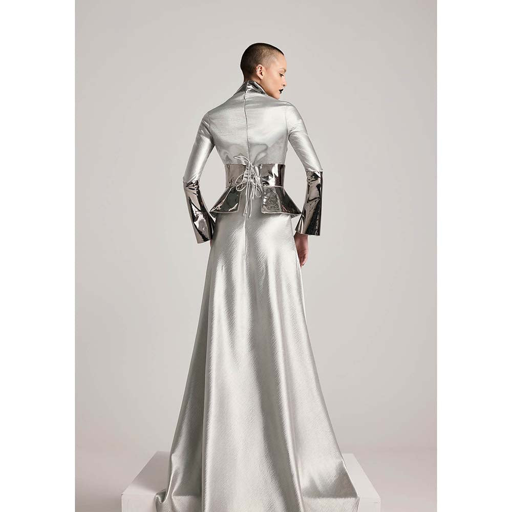 AKHL Silver Dress with Corset Belt (Set of 2)