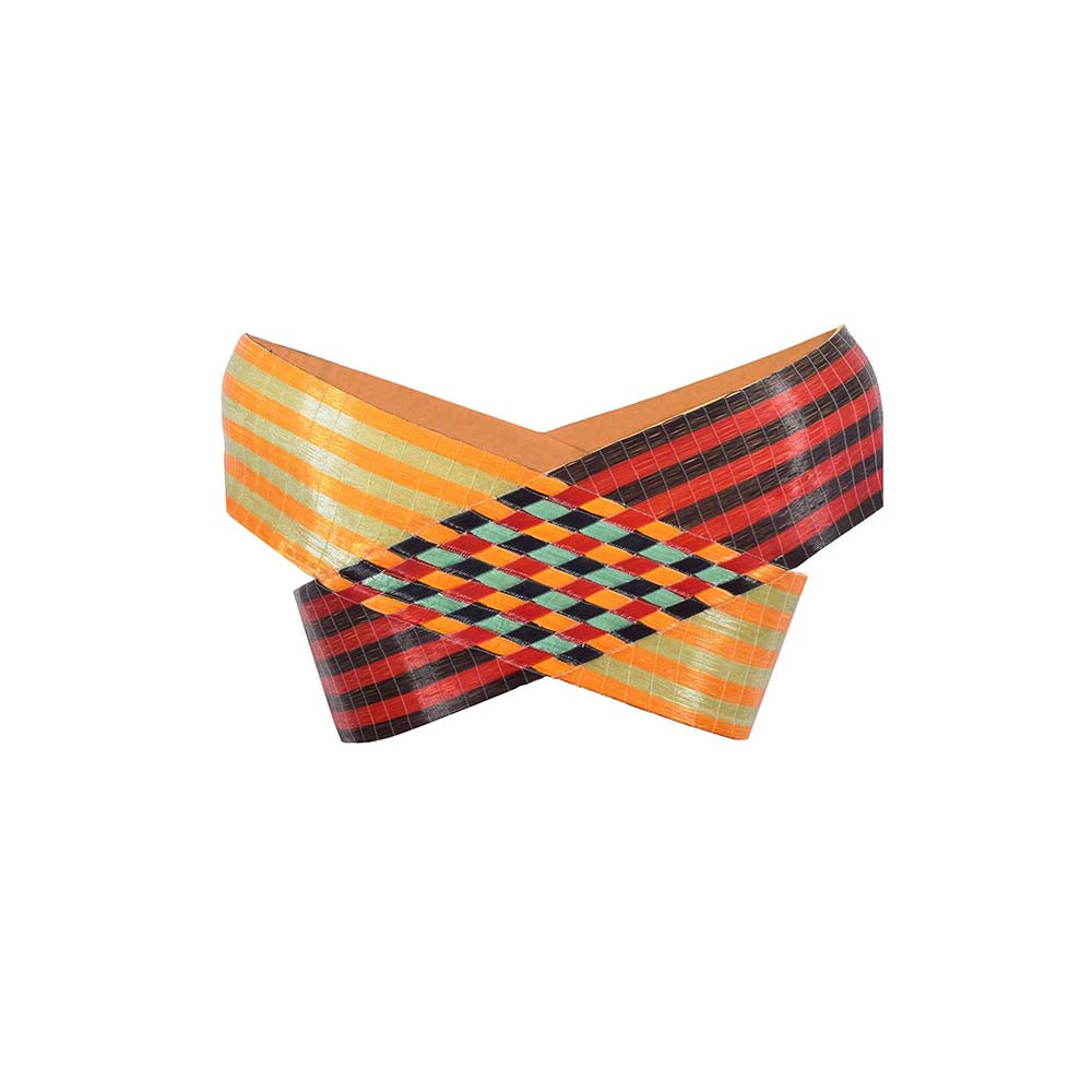 AKHL Multi-Colour Interwoven Crop Top