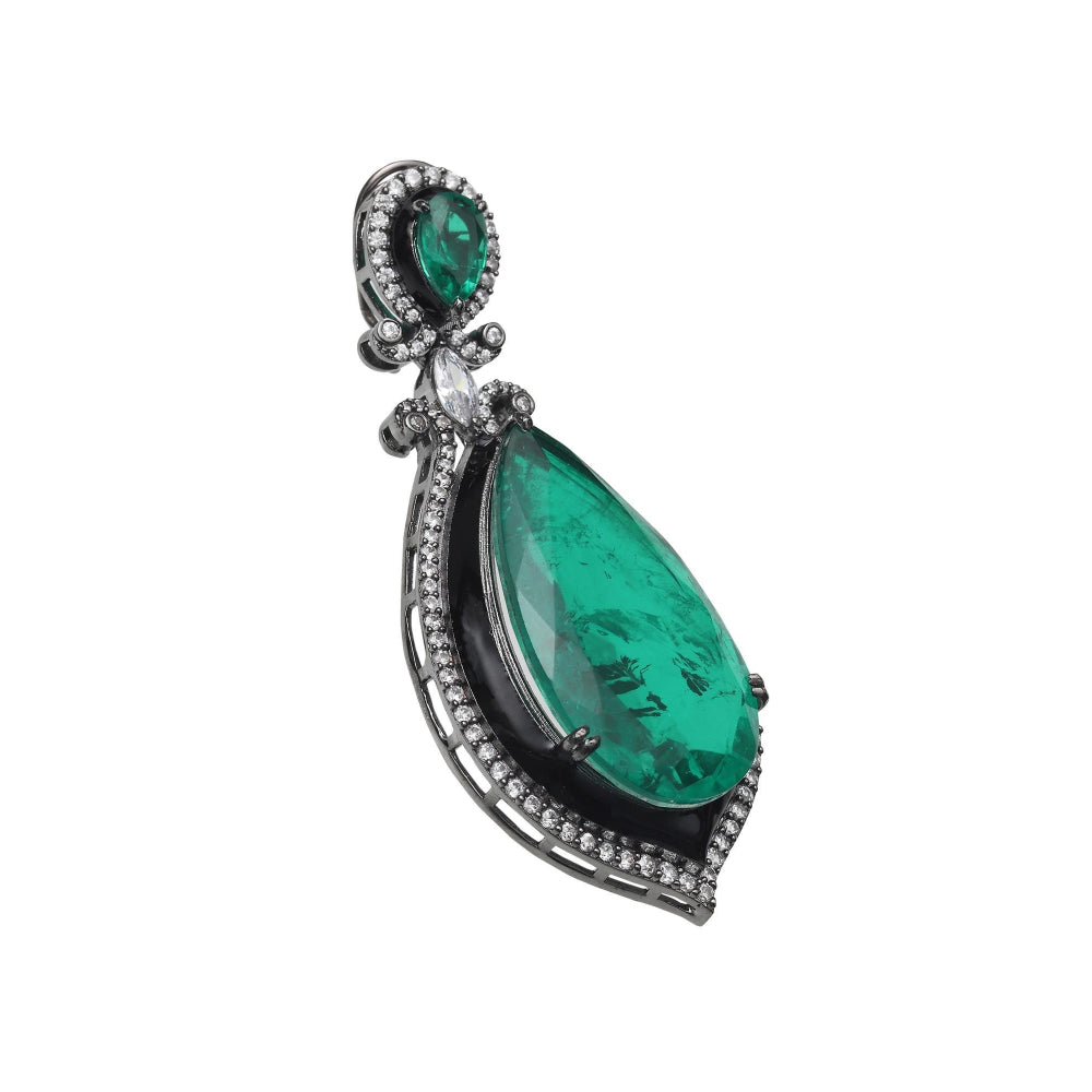Akulya Jewels Emerald Green Doublet Danglers
