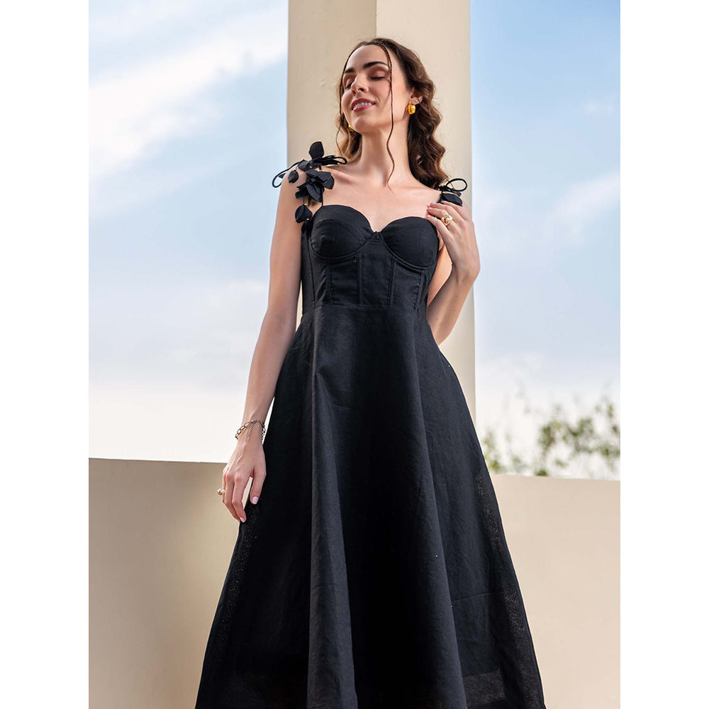 AEOY Black Corset Maxi Dress (1N)