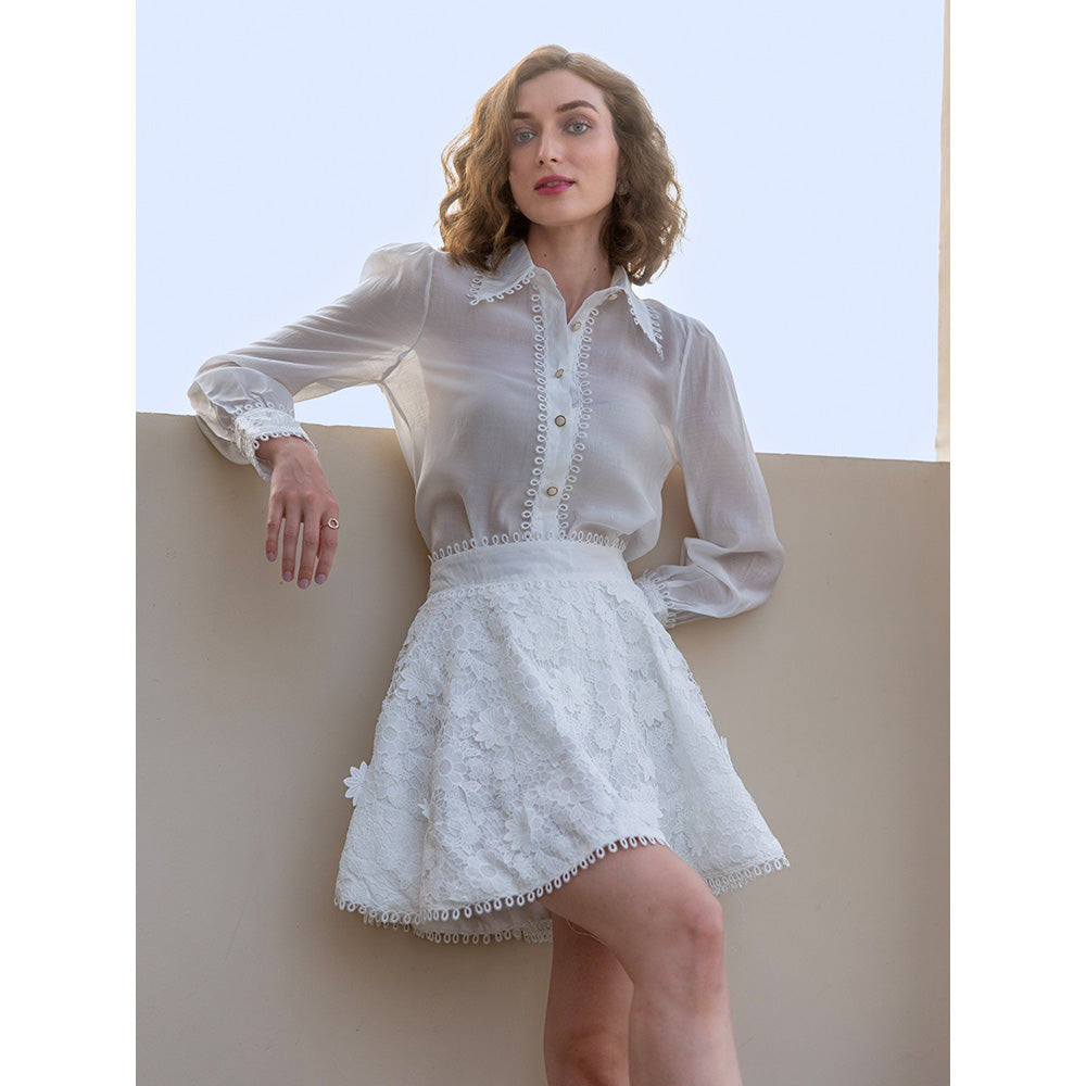 AEOY White Lace Skirt set (2N)