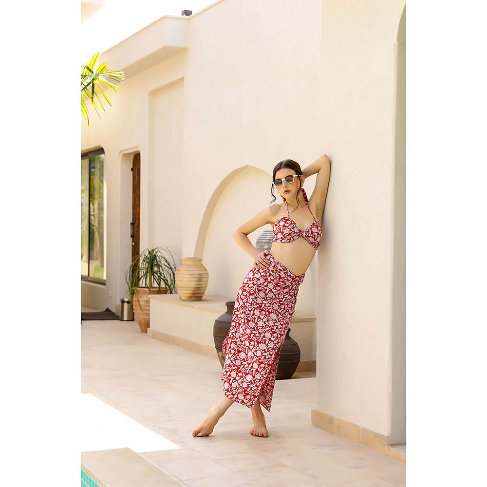 AlterEGO Sangria Red Printed Co-Ord (Set of 2)