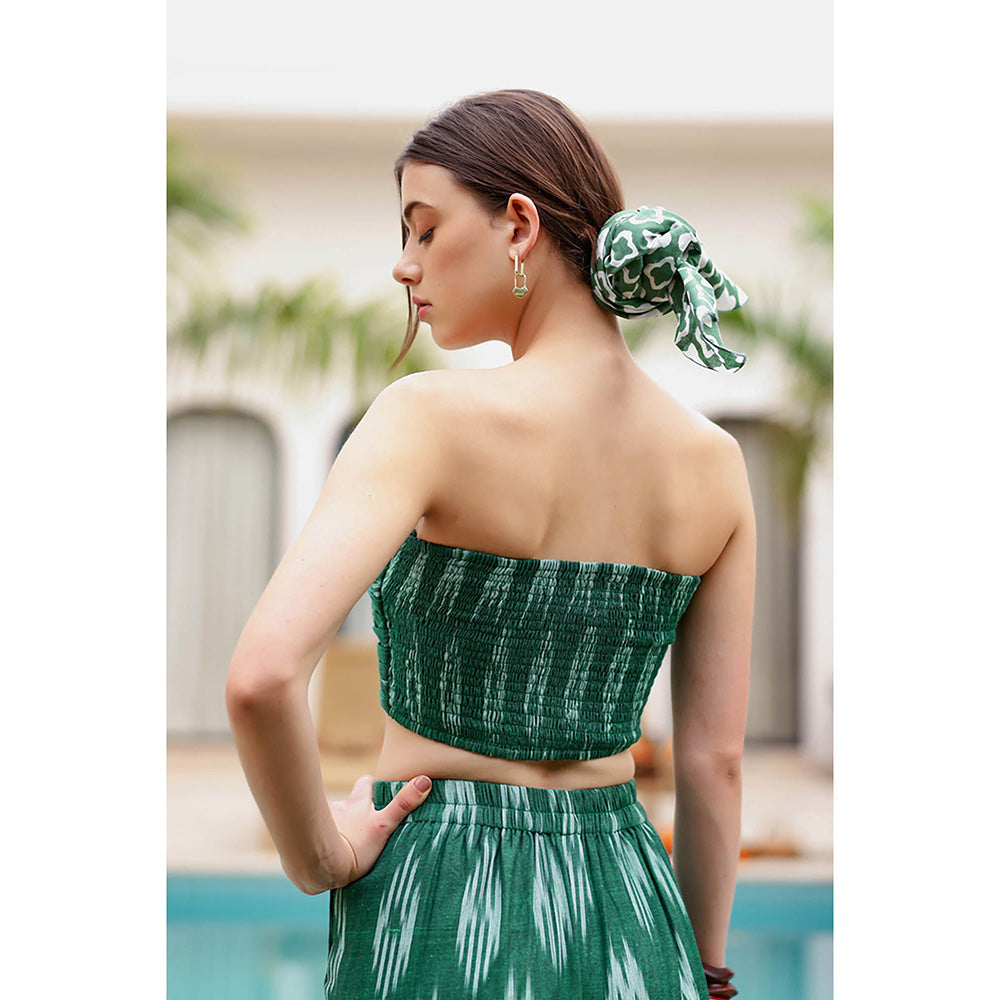 AlterEGO Green Molly Printed Weaved Co-Ord (Set of 3)