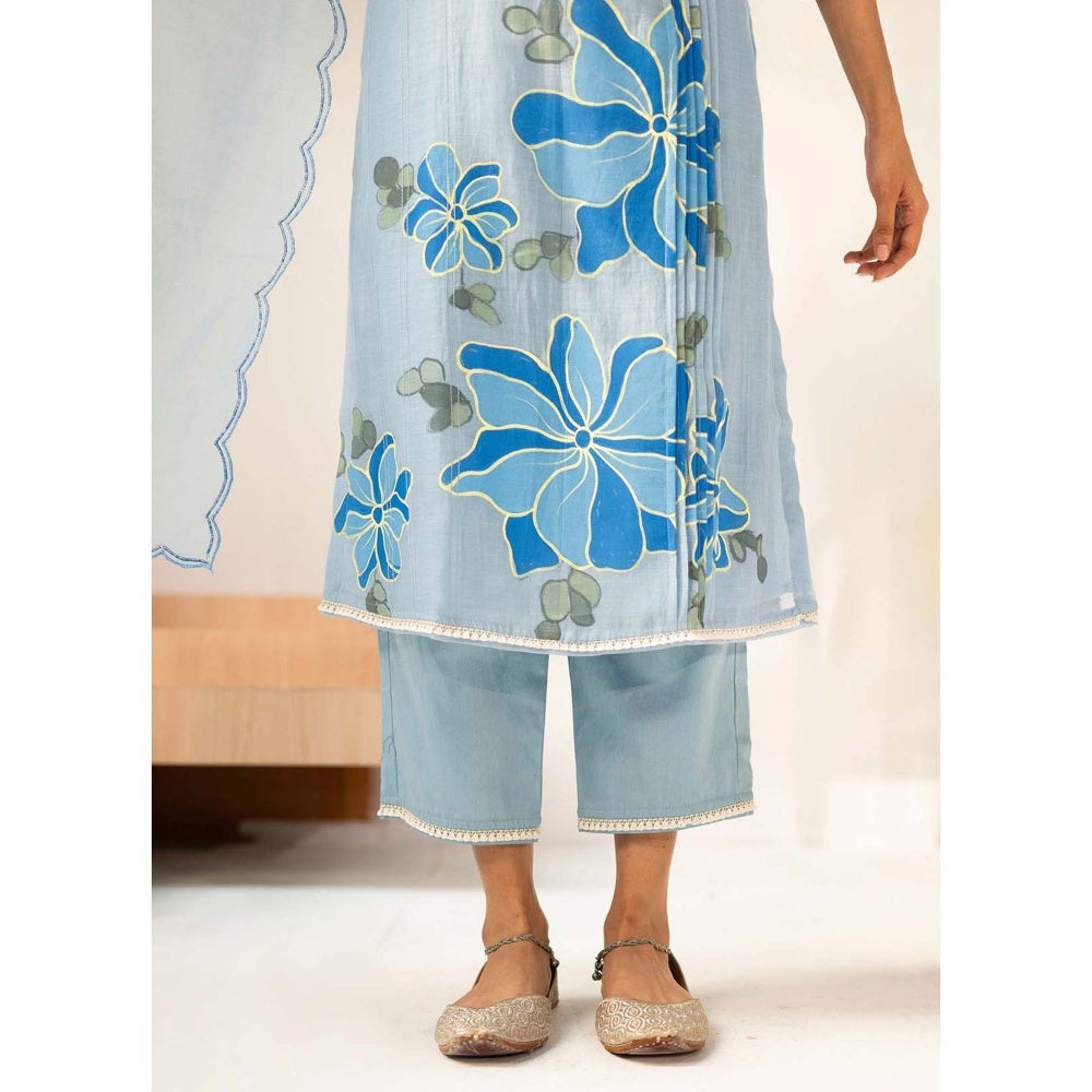 AM by Anita Mittal Blue Zoya Kurta with Pant and Dupatta
