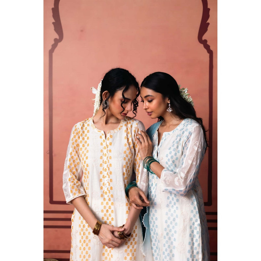 AM by Anita Mittal Blue Saanjh Kurta with Pant and Dupatta