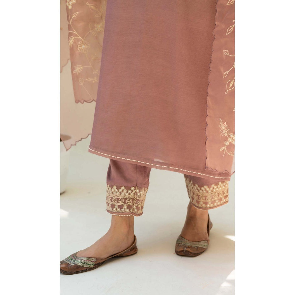 AM by Anita Mittal Brown Dastak Kurta with Pant and Dupatta