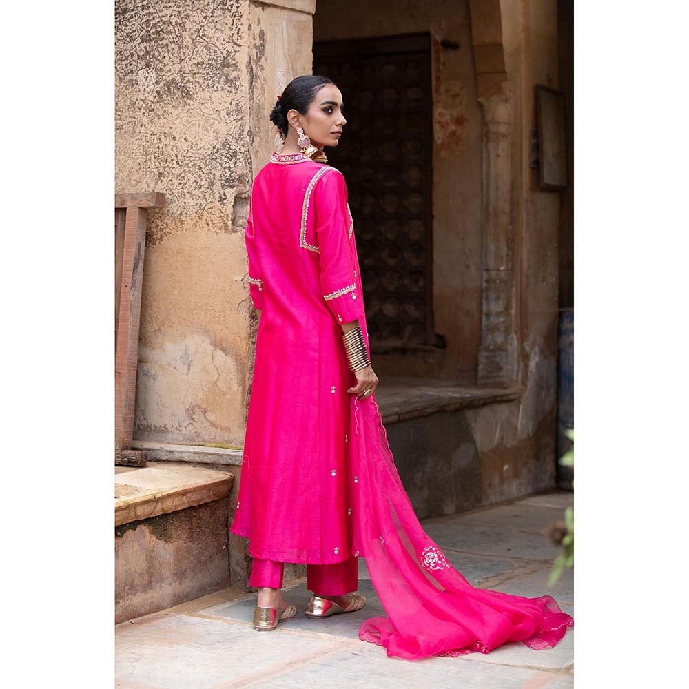 Amoree Hot Pink Kurta with Pant and Dupatta