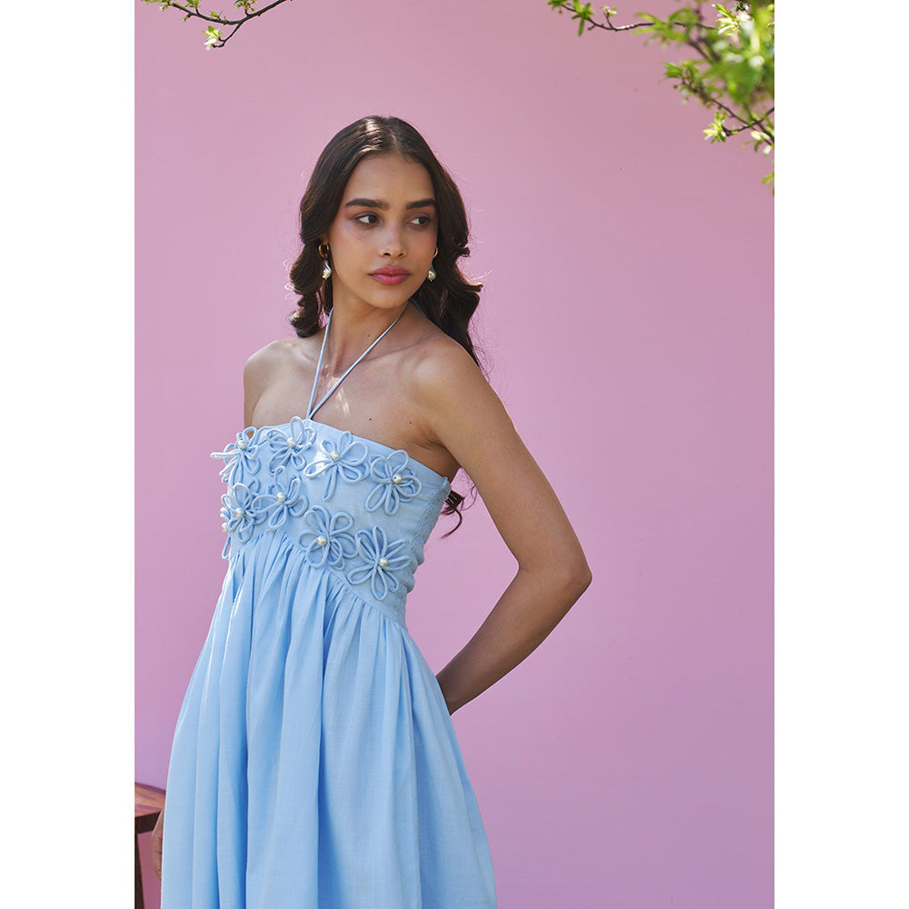 AMOSHI Elle Midi Dress With Detachable Sleeves -Powder Blue (Set of 2)
