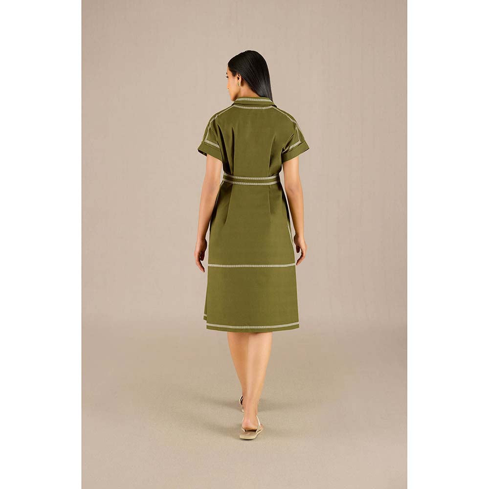 AMPM Olive Adya Dress with Belt (Set of 2)