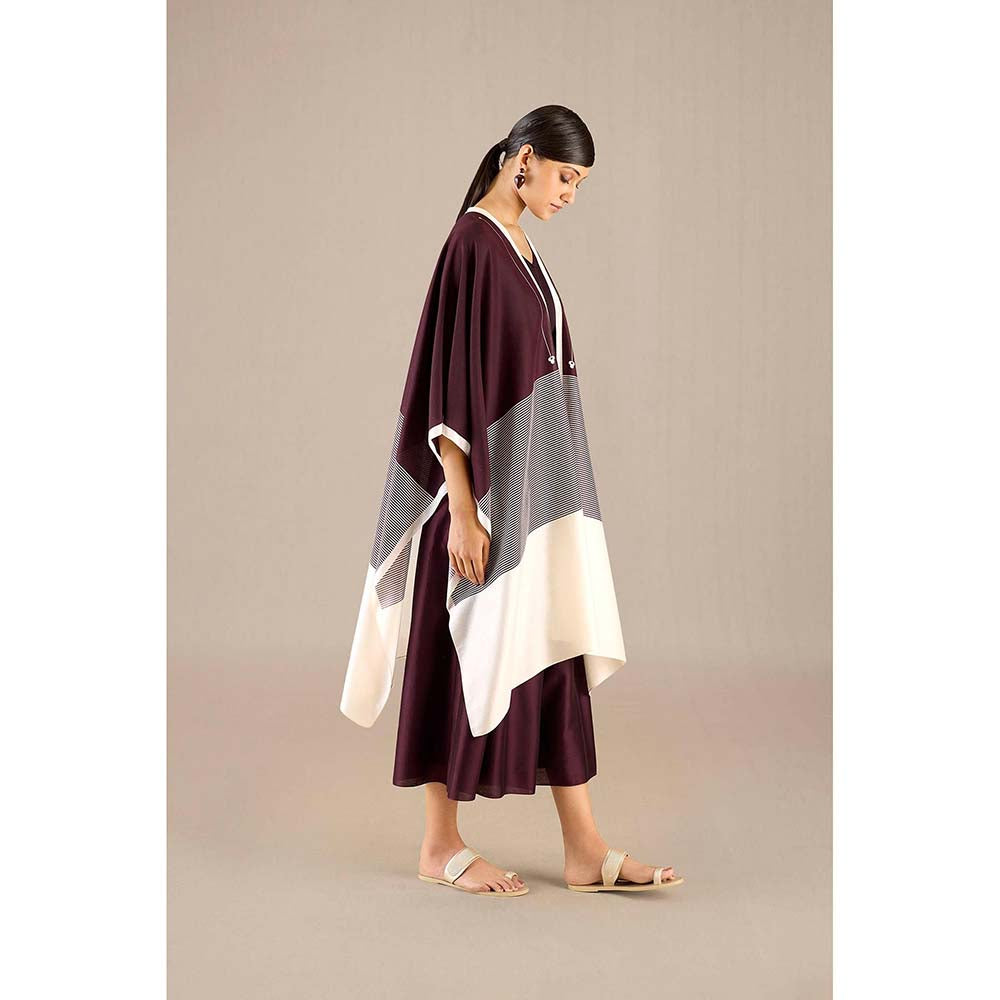 AMPM Burgundy Alaia Cape with Inner, Palazzo and Belt (Set of 4)