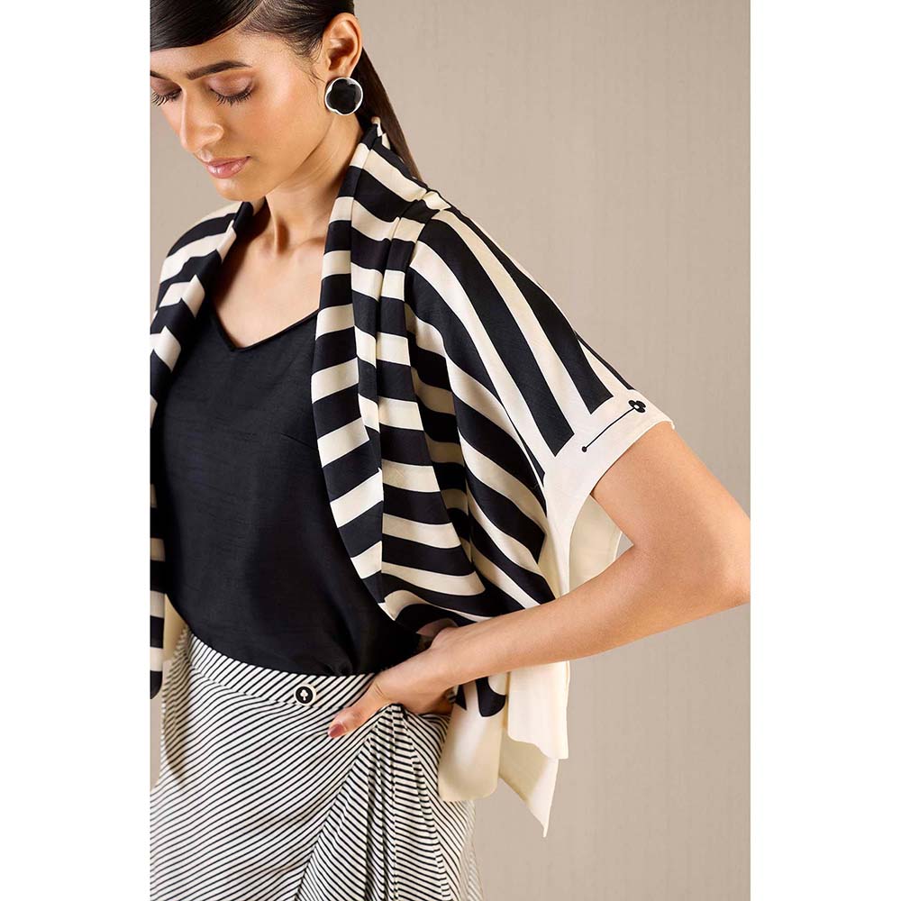 AMPM Black Safiya Jacket with Inner and Dhoti (Set of 3)