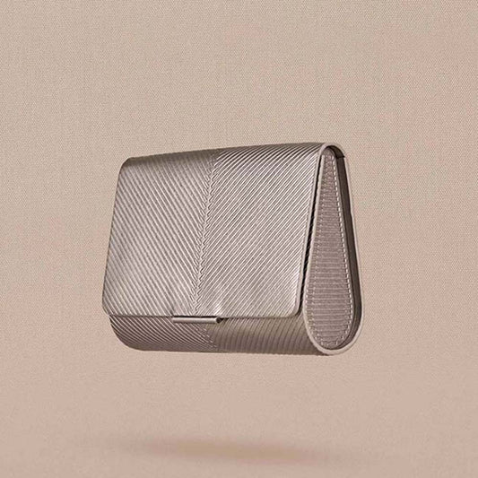 AMPM Zehra Silver Textured Clutch
