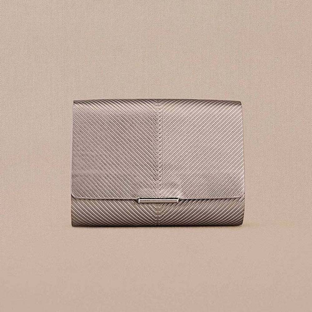 AMPM Zehra Silver Textured Clutch