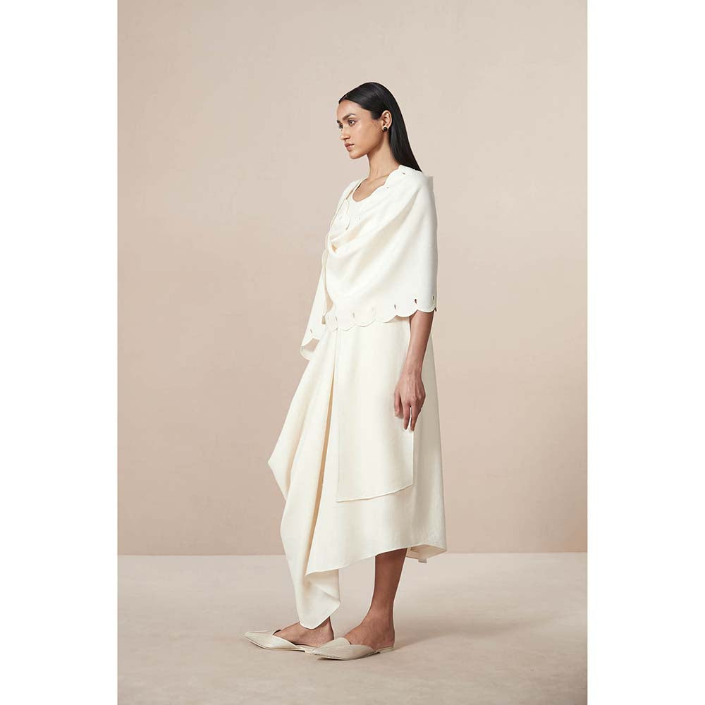 AMPM Ivory Dahlia Solid Shawl