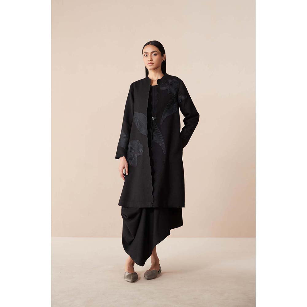 AMPM Black Arzu Jacket with Dress and Belt (Set of 3)