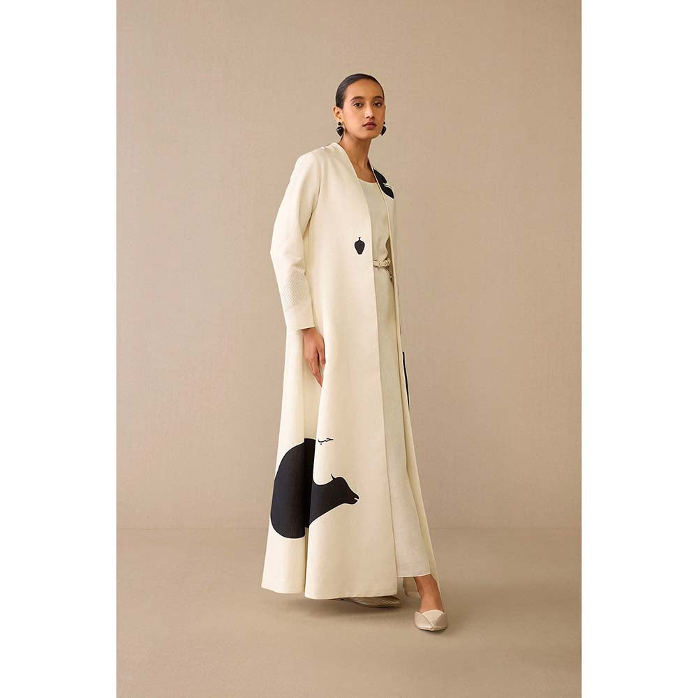 AMPM Ivory Dilraz Jacket with Dress and Belt (Set of 3)