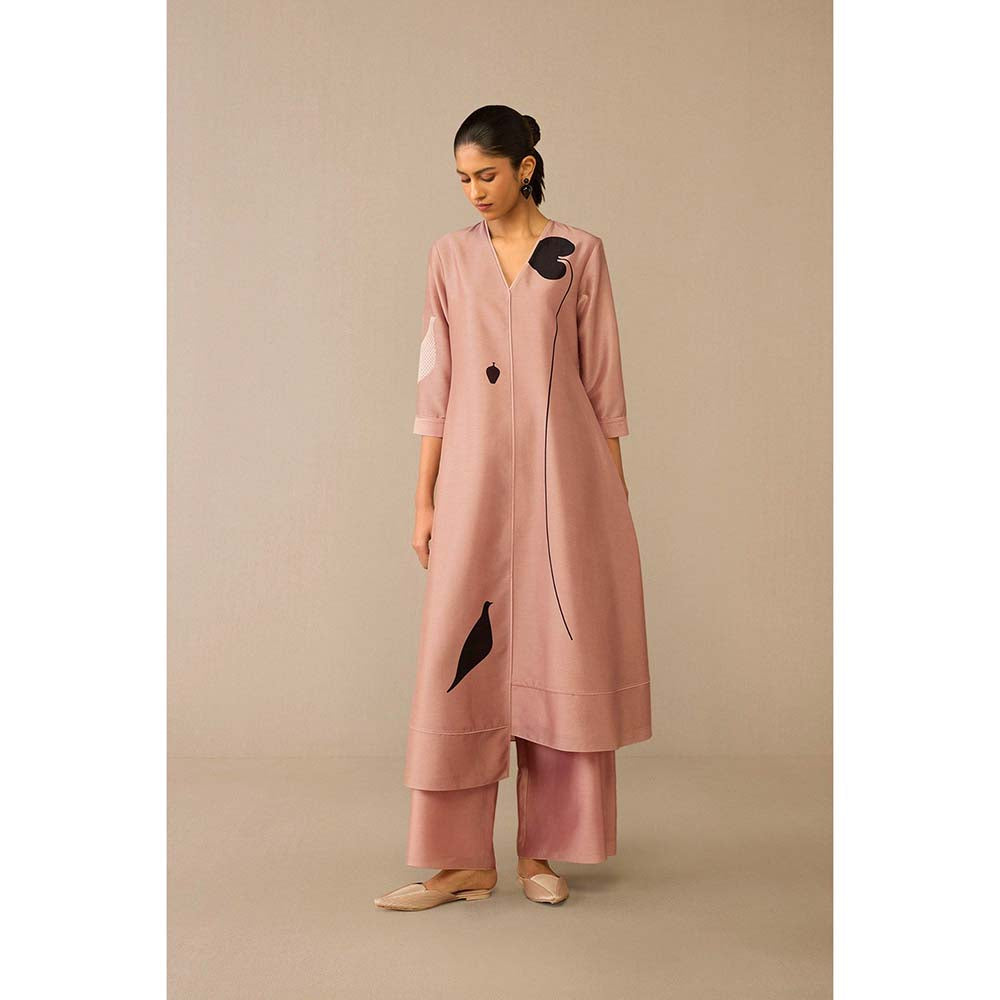 AMPM Pink Dilruba Kurta with Palazzo and Dupatta (Set of 3)