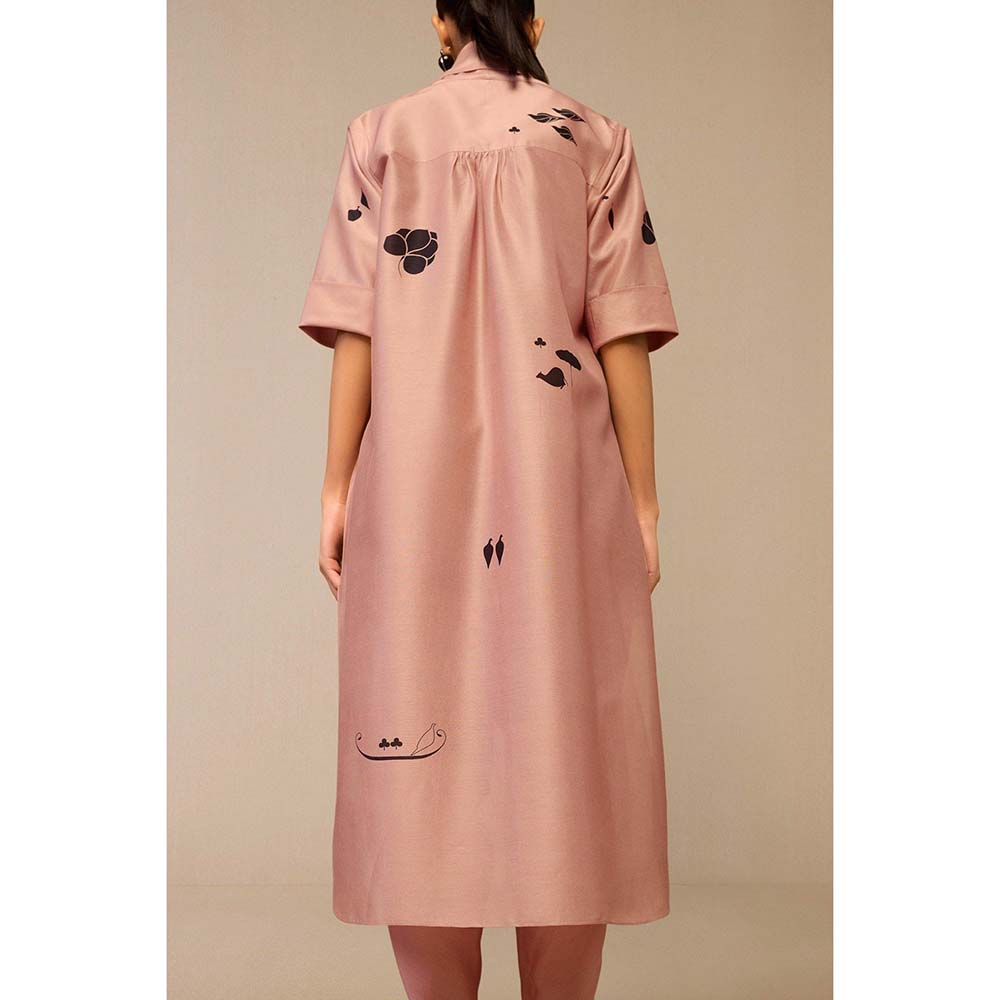 AMPM Pink Dinar Inner with Dhoti, Jacket and Belt (Set of 4)