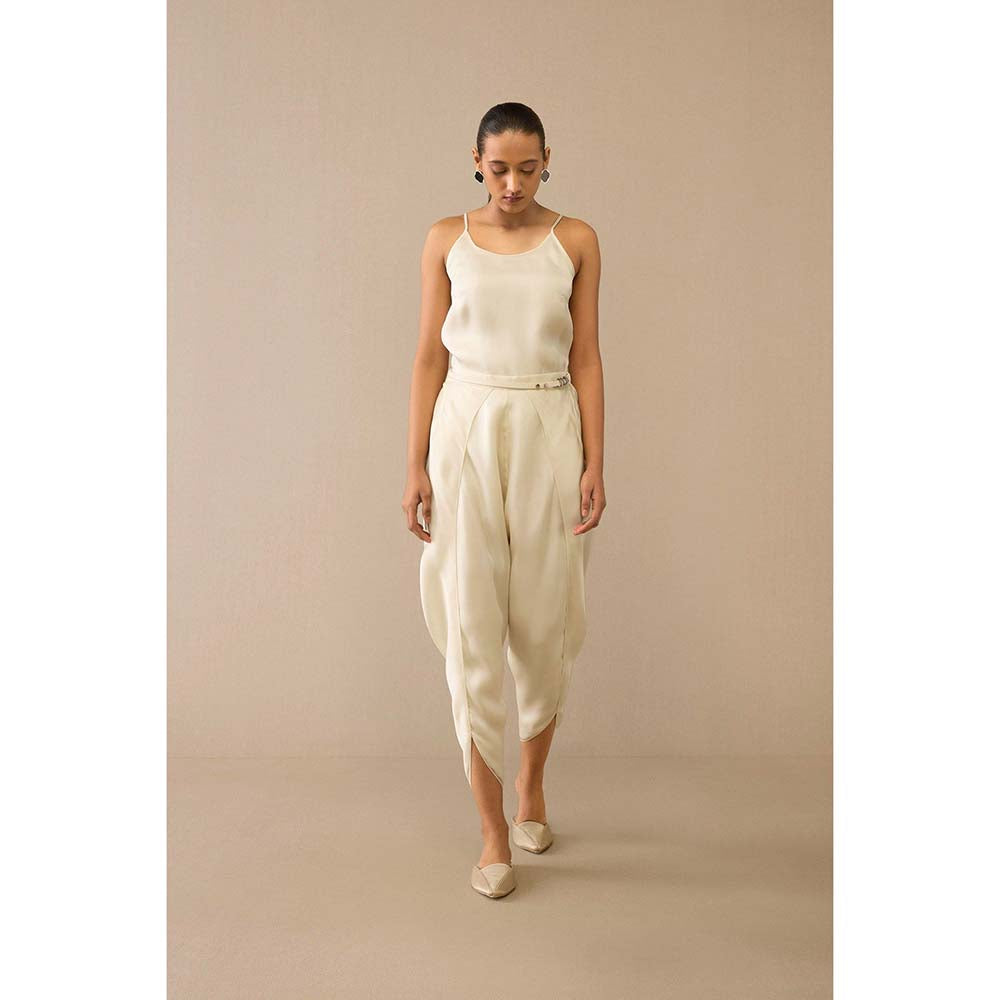 AMPM Ivory Dillagi Cape with Inner, Dhoti and Belt (Set of 4)