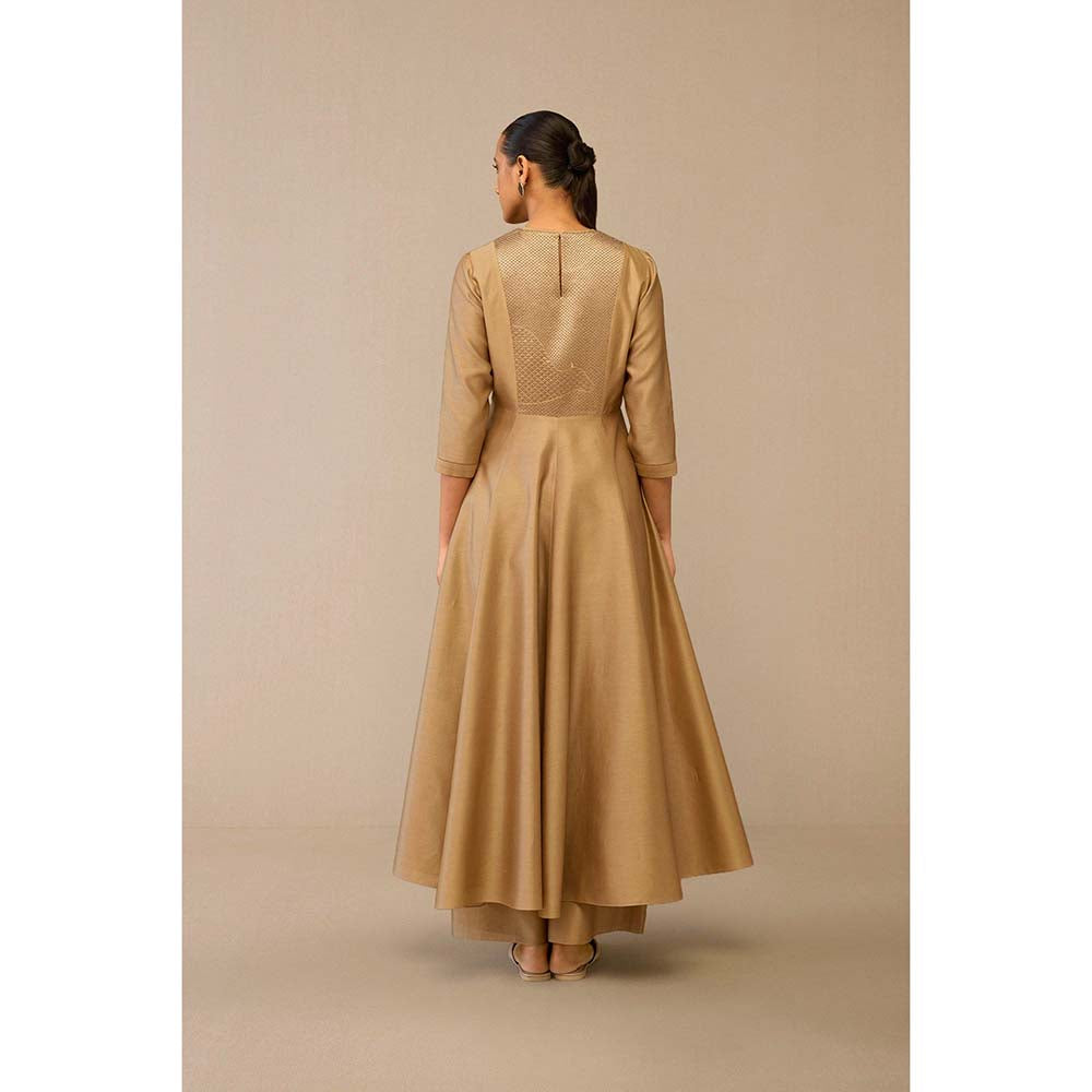 AMPM Beige Dilana Kurta with Palazzo and Dupatta (Set of 3)