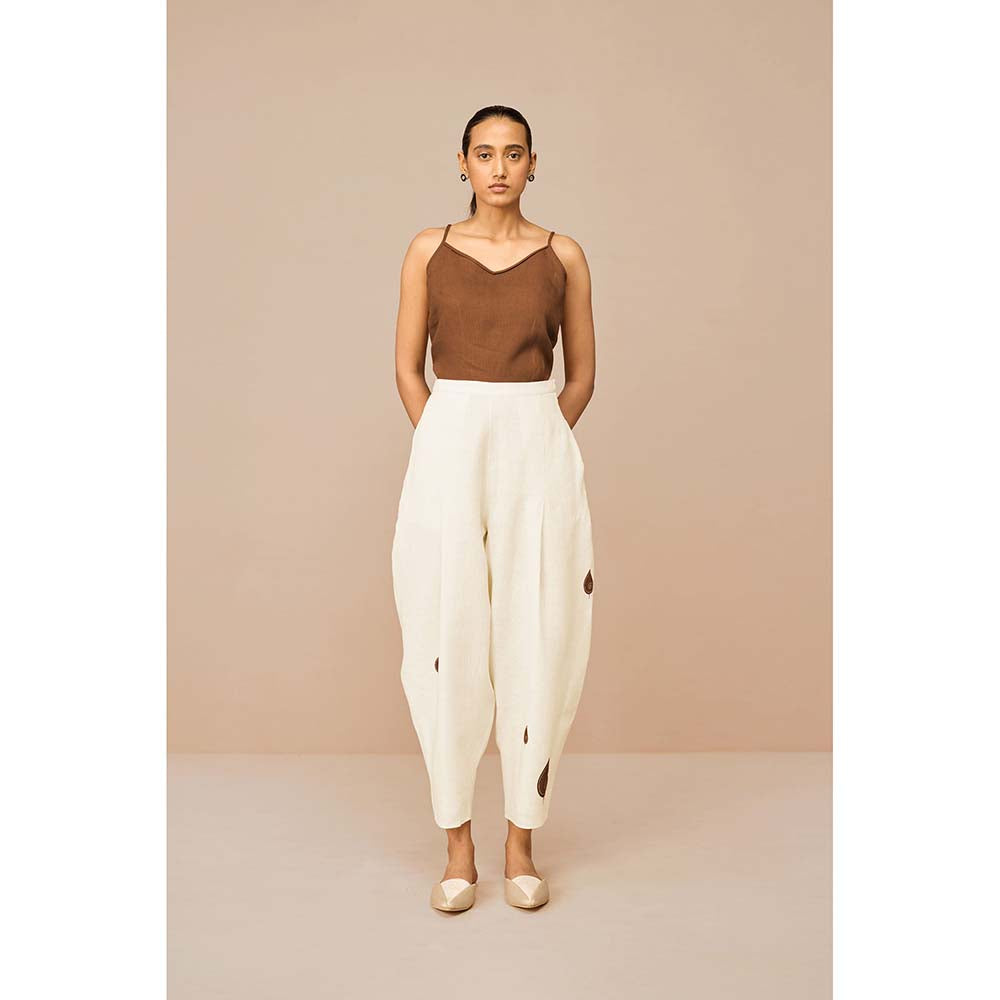 AMPM Brown Solene Self Design Collar Neck Co-Ord (Set of 4)