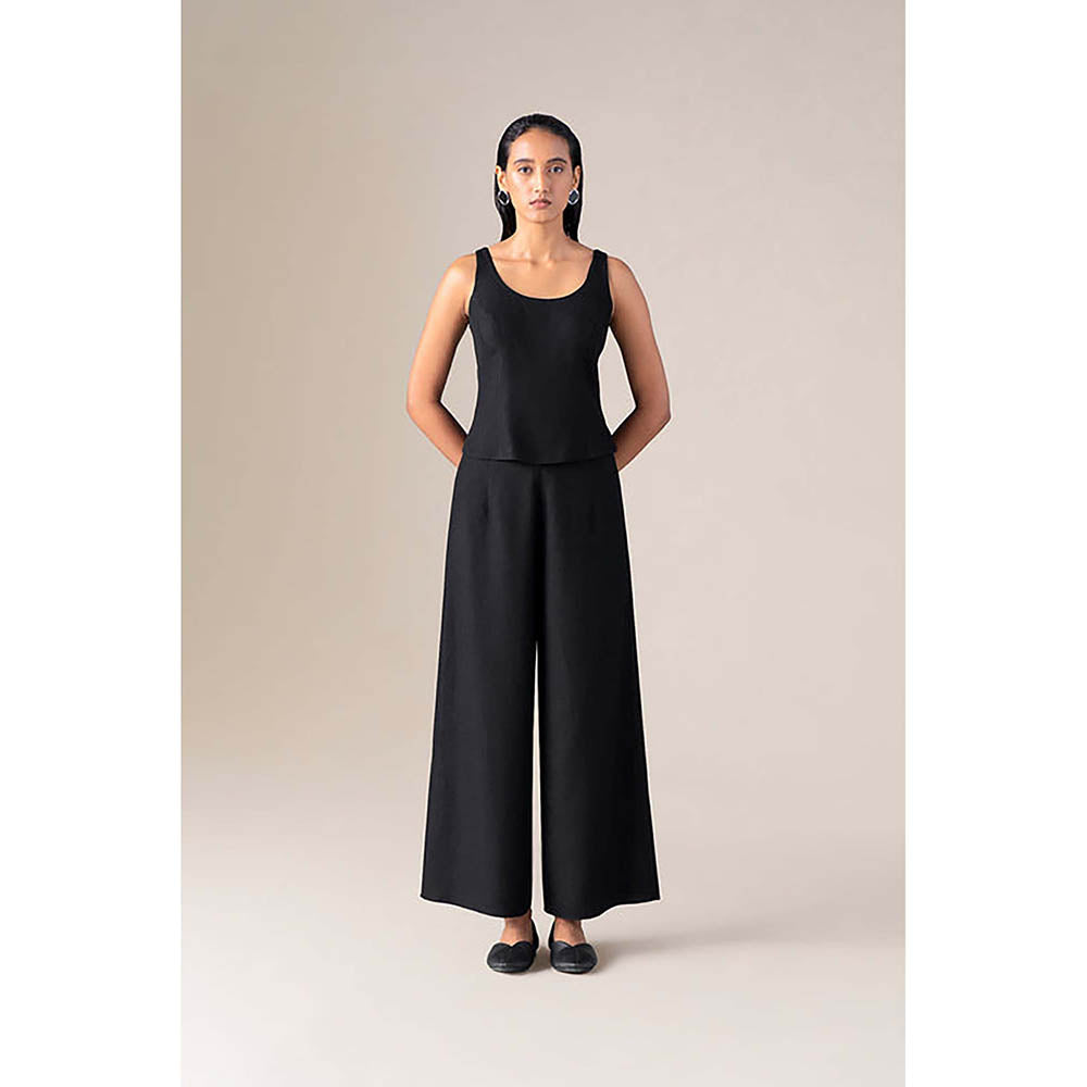 AMPM Zahir Black Jacket with Top and Palazzo