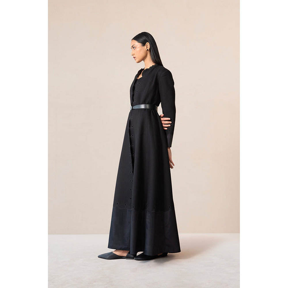 AMPM Veda Black Inner Jacket with Pant and Belt