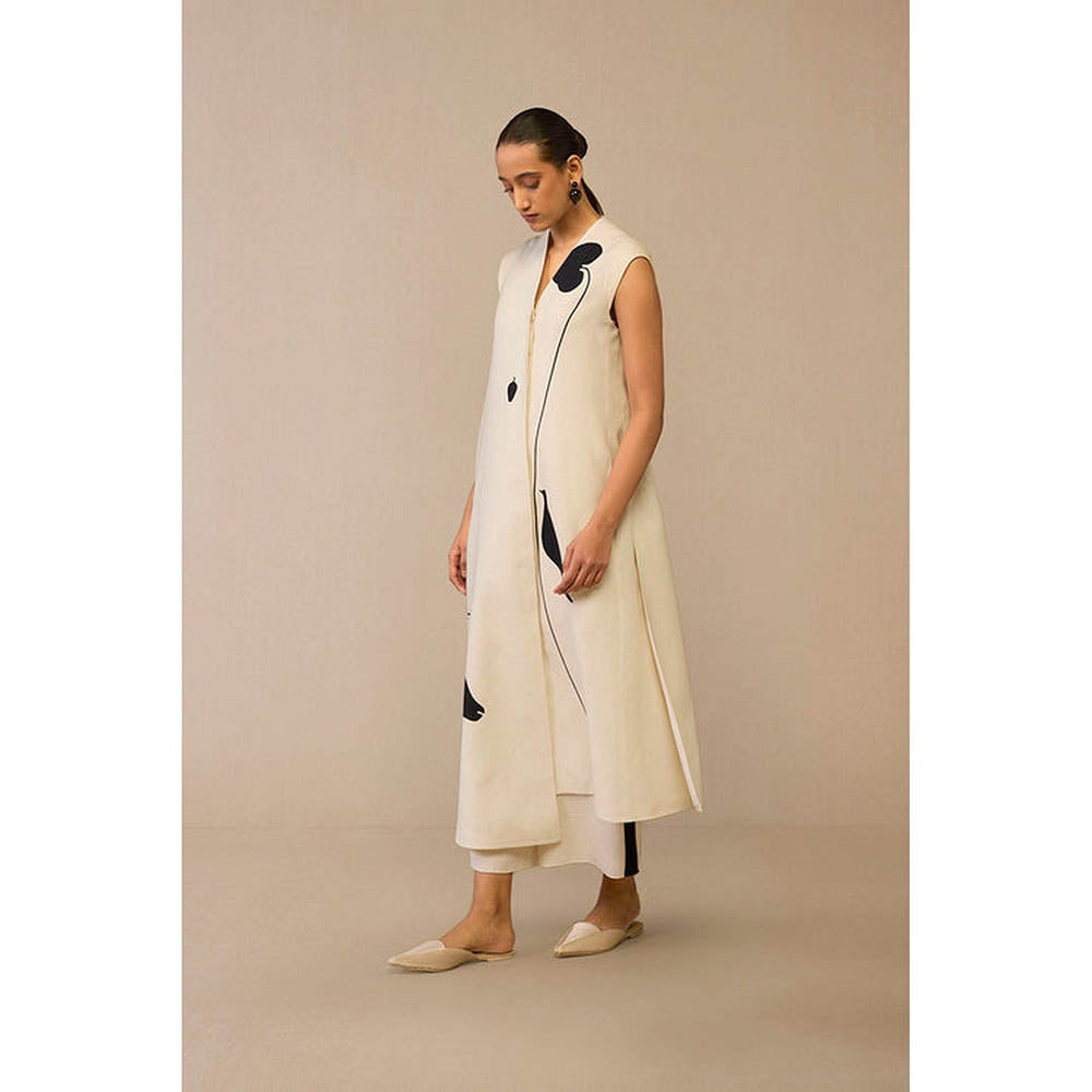 AMPM Dilshad Ivory Jacket with Palazzo